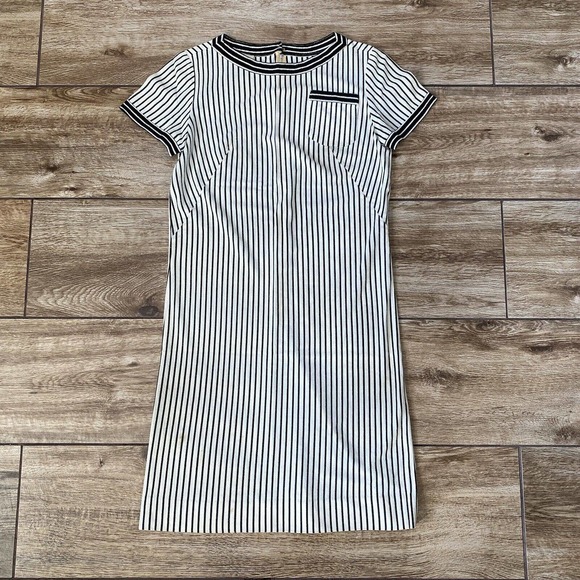 Vintage Black White Shear Stripe Dress - Picture 3 of 9